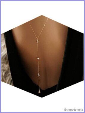 Crystal Back Drop Necklace Alloy Chain Bridal Wedding Jewelry for Women